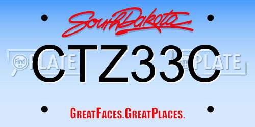 CTZ33C South Dakota License Plate