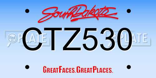 CTZ530 South Dakota License Plate