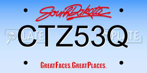CTZ53Q South Dakota License Plate
