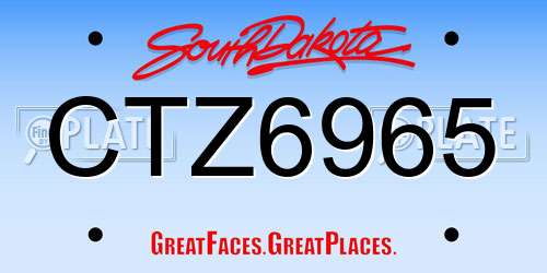 CTZ6965 South Dakota License Plate