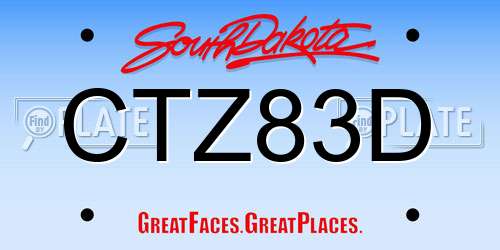 CTZ83D South Dakota License Plate