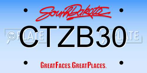 CTZB30 South Dakota License Plate