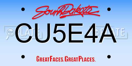 CU5E4A South Dakota License Plate