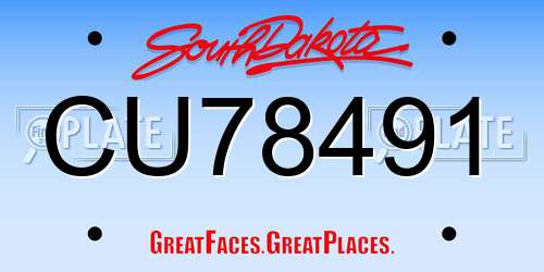 CU78491 South Dakota License Plate