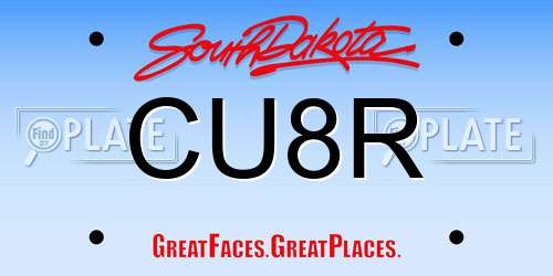 CU8R South Dakota License Plate