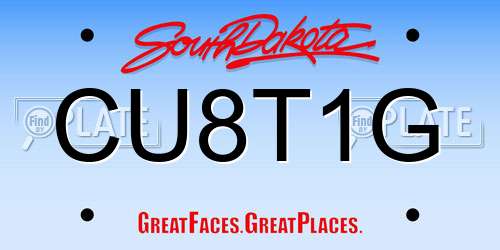 CU8T1G South Dakota License Plate