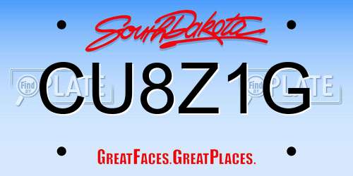 CU8Z1G South Dakota License Plate