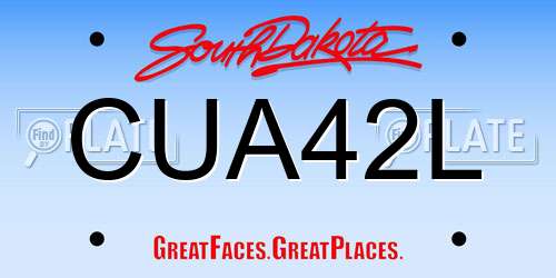 CUA42L South Dakota License Plate