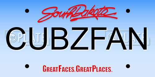 CUBZFAN South Dakota License Plate