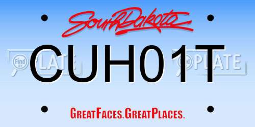 CUH01T South Dakota License Plate