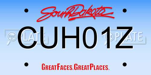 CUH01Z South Dakota License Plate