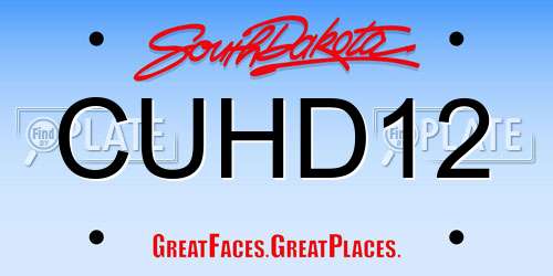 CUHD12 South Dakota License Plate