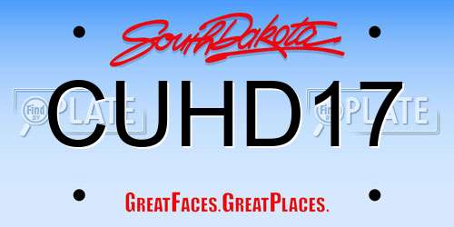 CUHD17 South Dakota License Plate