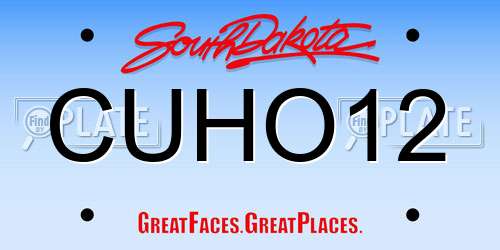 CUHO12 South Dakota License Plate