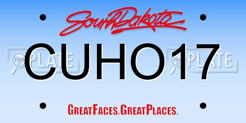CUHO17 South Dakota License Plate