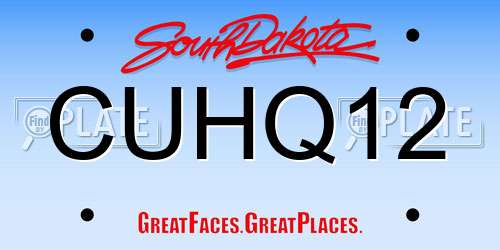 CUHQ12 South Dakota License Plate