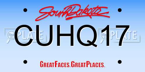 CUHQ17 South Dakota License Plate
