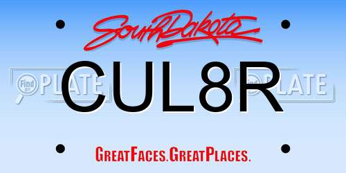 CUL8R South Dakota License Plate
