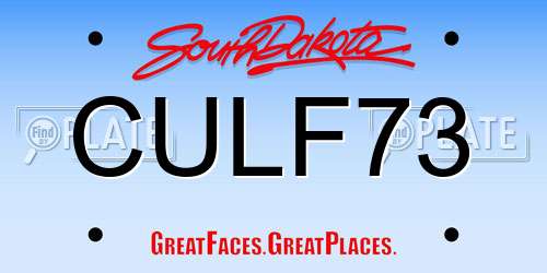 CULF73 South Dakota License Plate