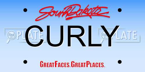 CURLY South Dakota License Plate