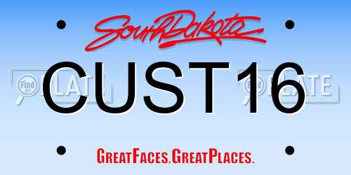 CUST16 South Dakota License Plate