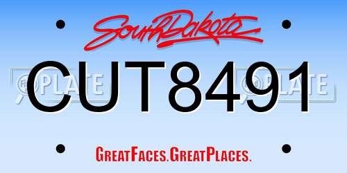 CUT8491 South Dakota License Plate