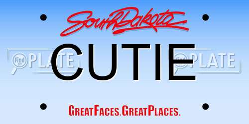 CUTIE South Dakota License Plate