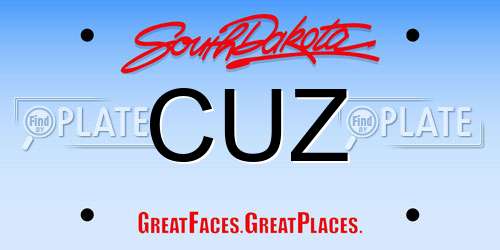 CUZ South Dakota License Plate