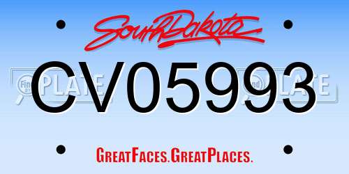 CV05993 South Dakota License Plate