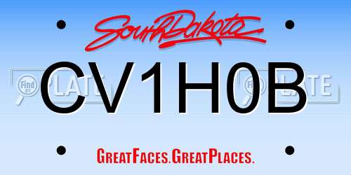 CV1H0B South Dakota License Plate