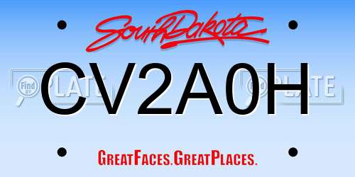 CV2A0H South Dakota License Plate
