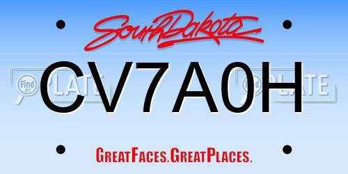 CV7A0H South Dakota License Plate