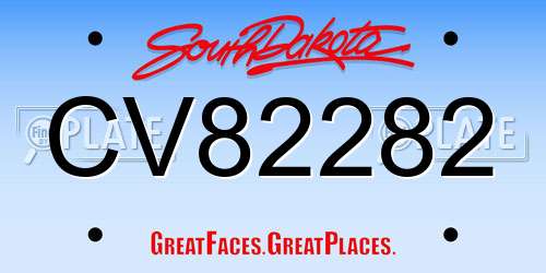 CV82282 South Dakota License Plate