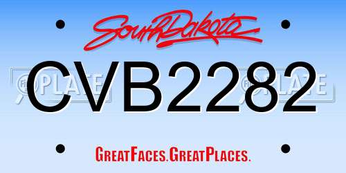 CVB2282 South Dakota License Plate