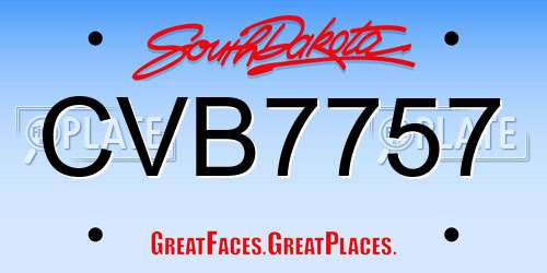CVB7757 South Dakota License Plate