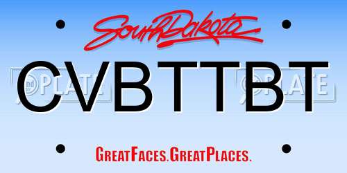 CVBTTBT South Dakota License Plate