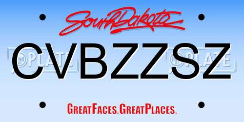 CVBZZSZ South Dakota License Plate