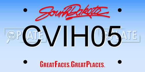 CVIH05 South Dakota License Plate