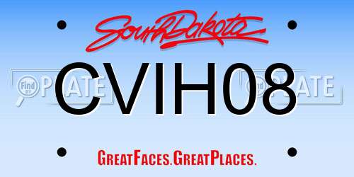 CVIH08 South Dakota License Plate
