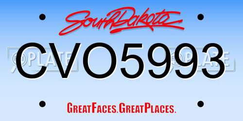 CVO5993 South Dakota License Plate