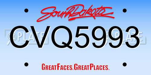 CVQ5993 South Dakota License Plate