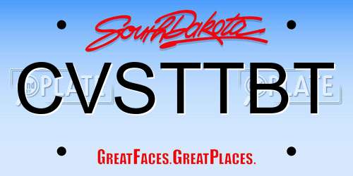 CVSTTBT South Dakota License Plate