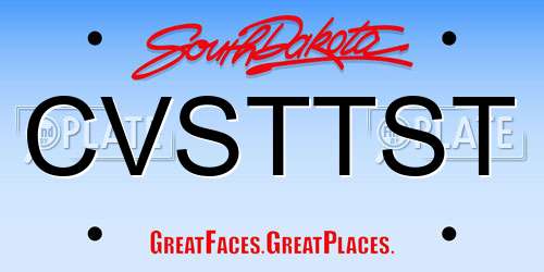 CVSTTST South Dakota License Plate