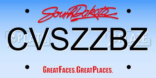 CVSZZBZ South Dakota License Plate