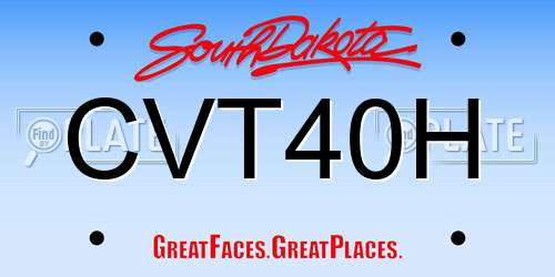 CVT40H South Dakota License Plate