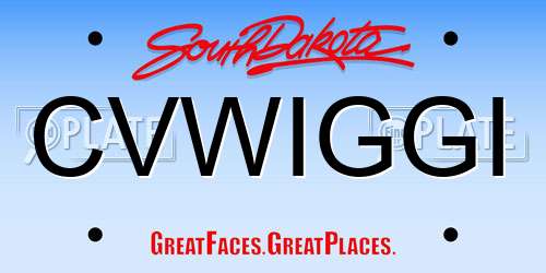 CVWIGGI South Dakota License Plate