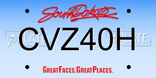 CVZ40H South Dakota License Plate
