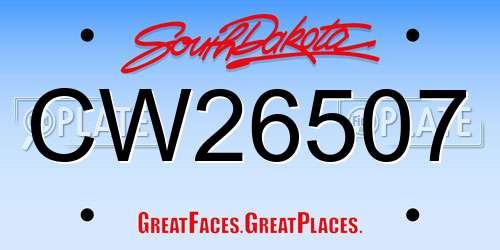 CW26507 South Dakota License Plate