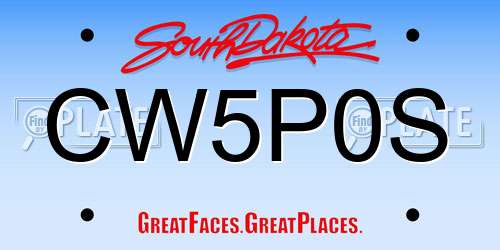 CW5P0S South Dakota License Plate