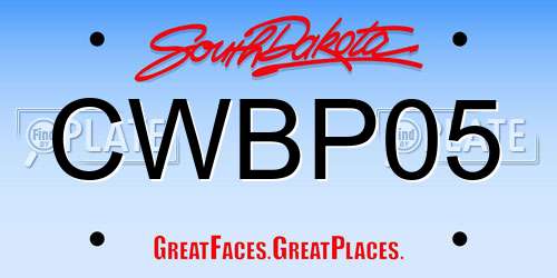CWBP05 South Dakota License Plate